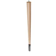 DESIGNS OF DISTINCTION 24" Round Tapered Leg with bolt and 4" Chrome Ferrule - Hardwood 01240024MACR6